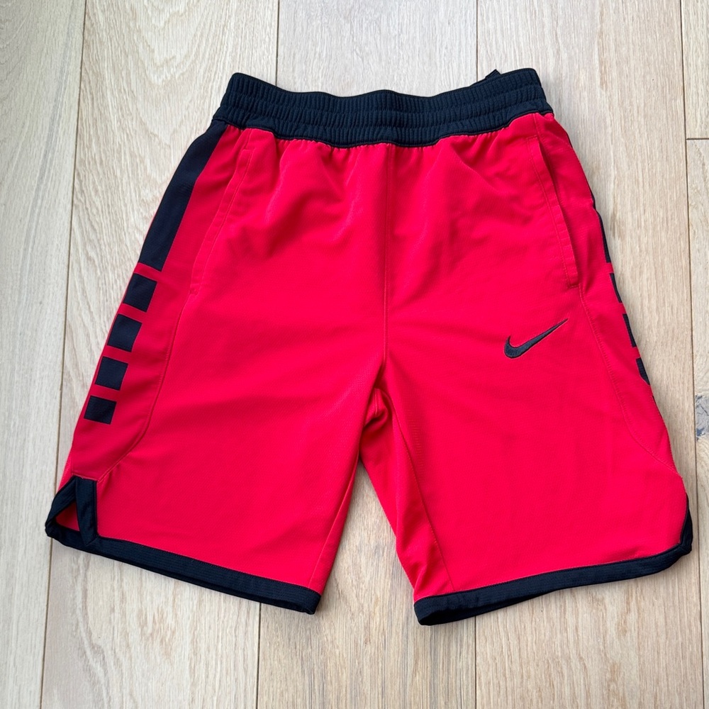 Nike DRI-FIT Vibrant Red Athletic Shorts with Black Details
